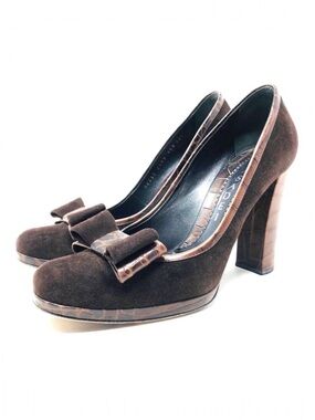 CASADEI brown suede heels, made in Italy, size 8.5